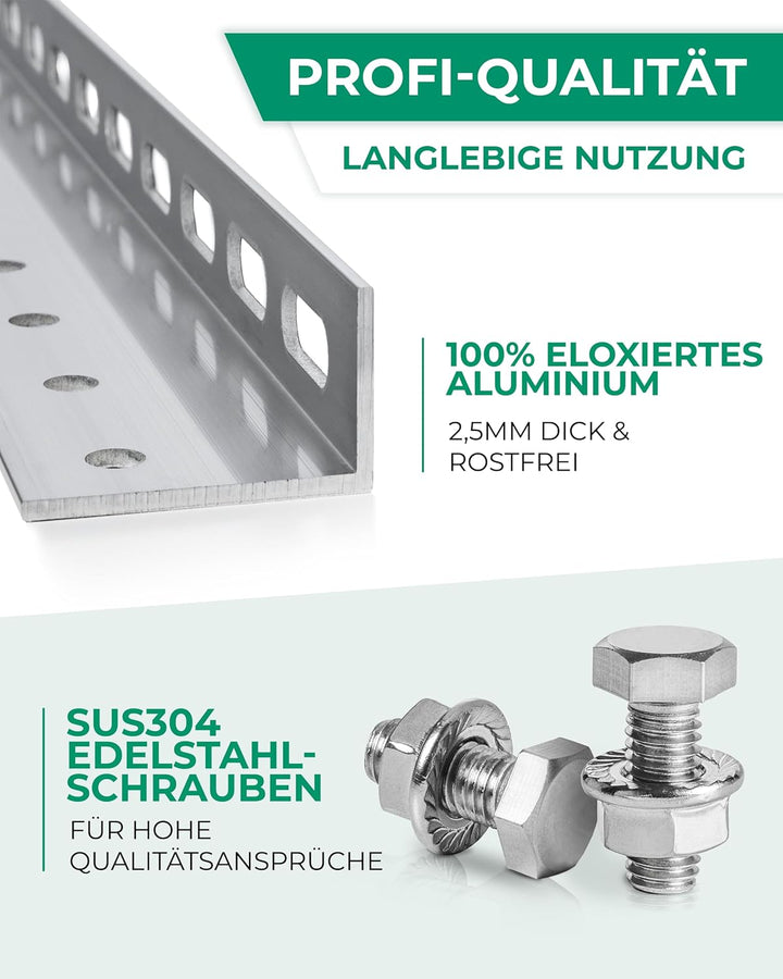 SMABIX® Solarpanel Halterung, [EXTREM ROBUST & LANGLEBIG] Halterung Balkonkraftwerk, 118 cm, 0-90 Gr