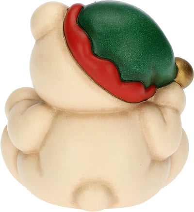 THUN - Weihnachten 2022 - Figur Teddy Elfo aus Keramik von Hand verziert 2022 - mit Zinnbox - 10 x 7