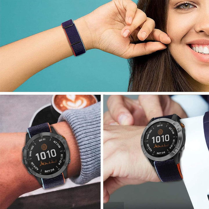 TOPsic 22mm Armband Kompatibel mit Fenix 5/Fenix 6, Klettverschluss Nylon Ersatzarmband Ultraleicht