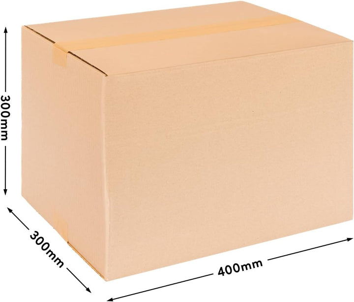 50 Faltkartons 400x300x300mm braun KK 100 1 wellig rechteckige Versandkartons | DHL 5Kg Paket | DPD