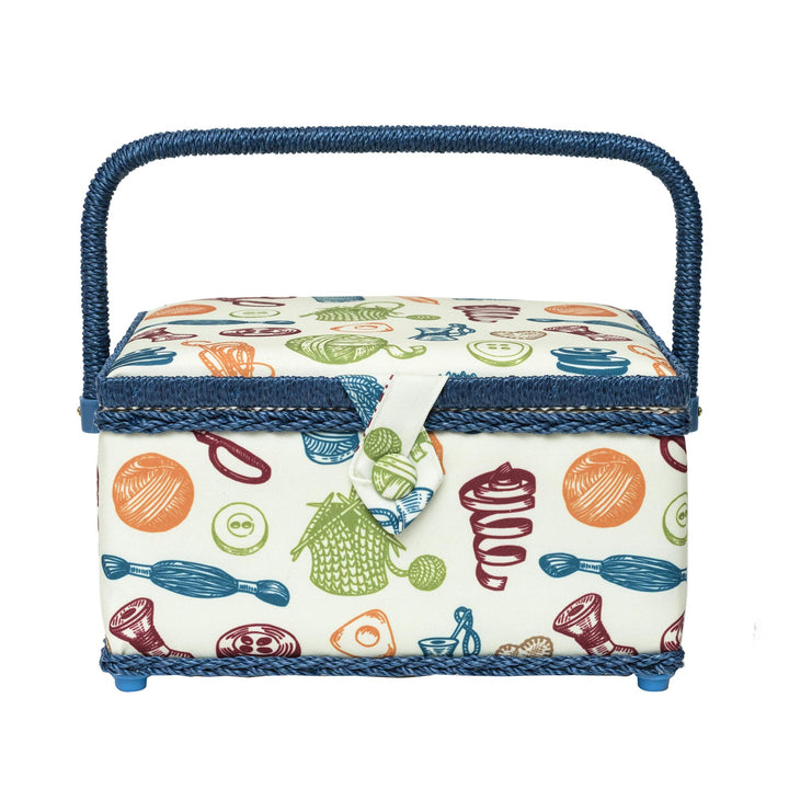 Korbond Nähkorb – Standard – Habby Dreams Design – 14,5 cm x 19 cm x 26 cm Mehrfarbig 19 x 32 x 15 c