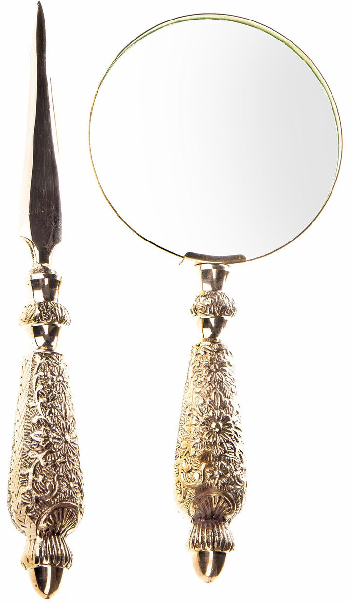2er Set Lupe und Brieföffner Barock Gold Leselupe Antik Handlupe lup062 Palazzo Exklusiv