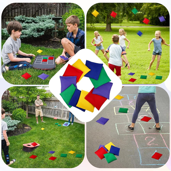 20 Stück Cornhole Säckchen, 10x10cm Nylon Sitzsäcke Werfen, Wurfsäckchen, Bean Bags Wurfspiel für Co