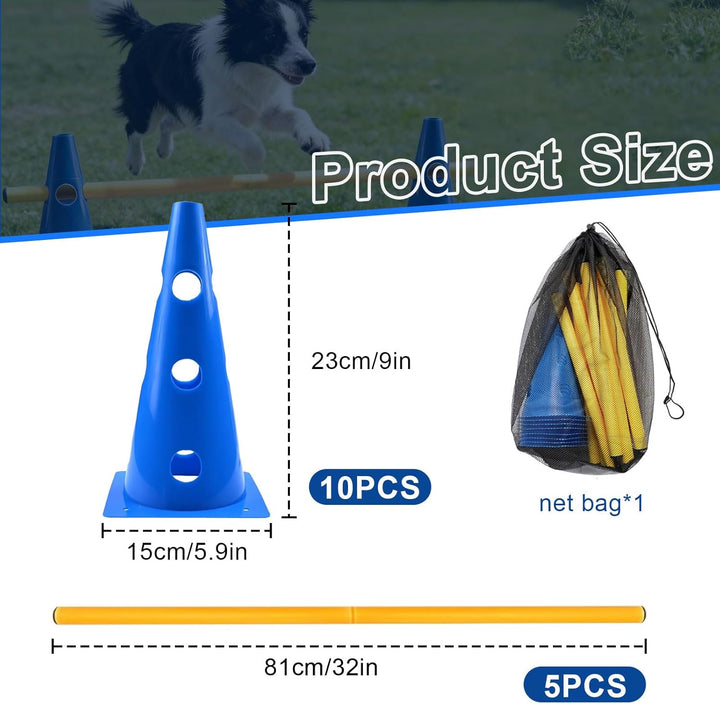 Agility Set Hunde Klein, Kinder Agility Trainingsgerät, Hindernisse für Pferde & Hundeparcours, Kege