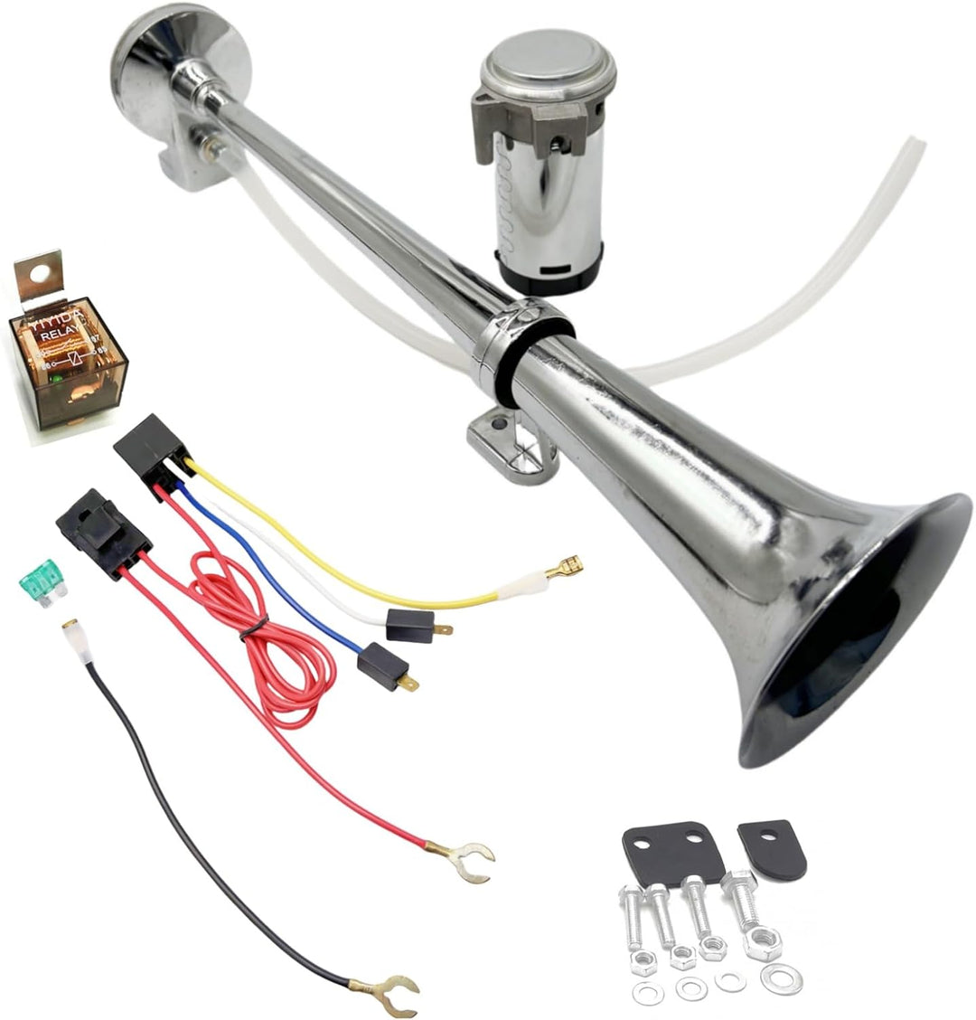 Autohupe LKW Hupe Lauter Lautsprecher Lufthupe silber Einstellbares Installationszubehör Air horn Ch