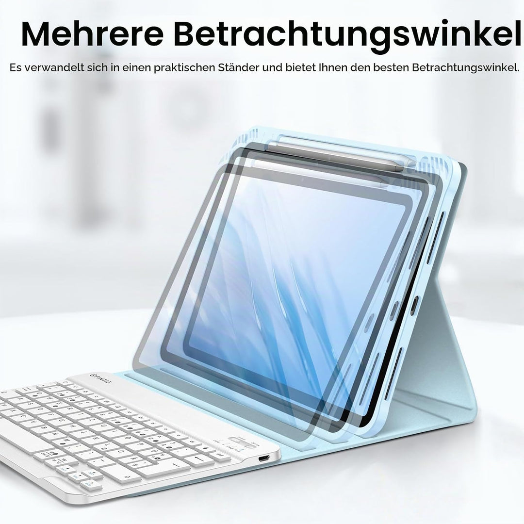 Fintie Tastatur Hülle für iPad Air 5 2022 / iPad Air 4 2020 10.9 Zoll, Schutzhülle mit TPU Rückschal