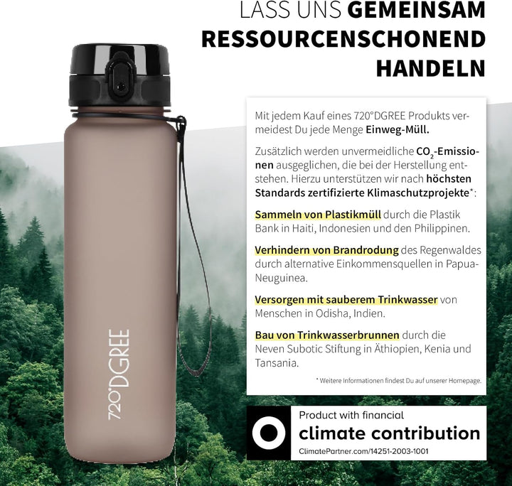 720°DGREE Trinkflasche “uberBottle“ +Sieb - 350ml, 500ml, 650ml, 1000ml, 1,5l, 2l - BPA-Frei - Wasse