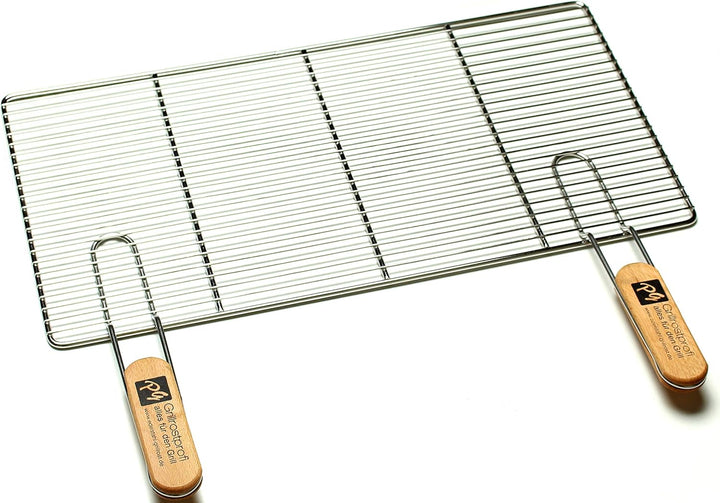 Grillrostprofi Edelstahl-Grillrost mit abnehmbaren Handgriffen 58 x 30 cm