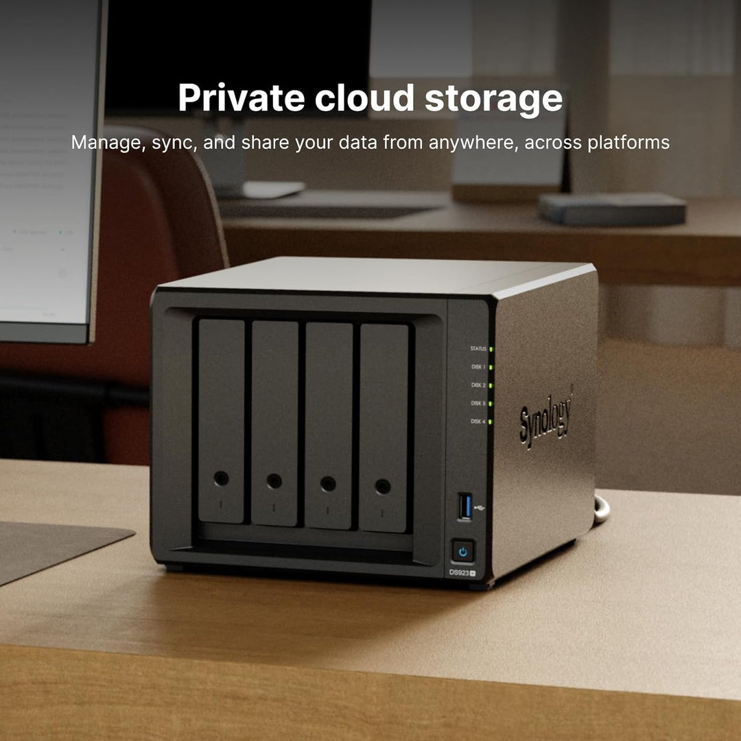 SYNOLOGY 4-Bay DDR4 ECC 2X USB3,2-I 1 DS923+ 4GB RAM 4-bay; 4GB DDR4 DS923+ DiskStation, 4-bay; 4GB
