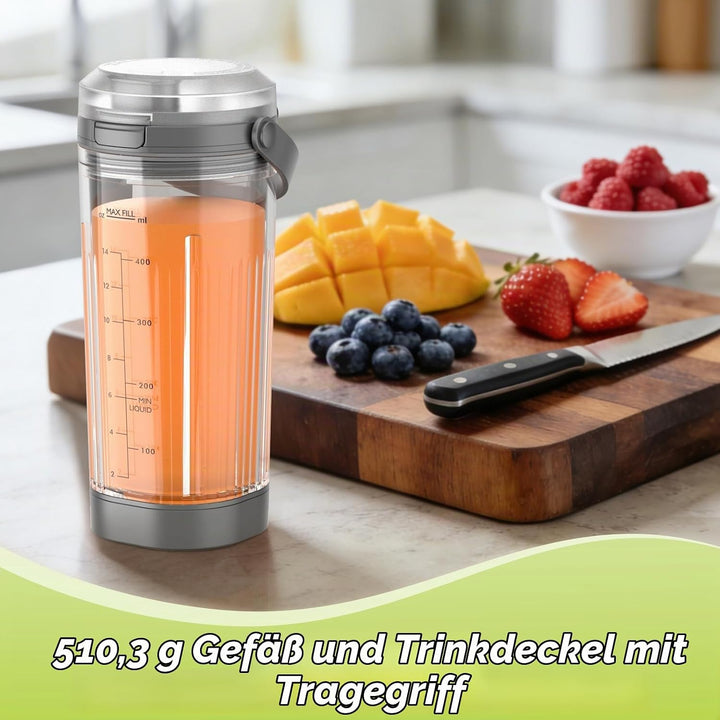 Ersatz Mixbehälter (530 ml) für Ninja Blast Tragbarer Mixer, Austauschdeckel mit Tragegriff, Messera