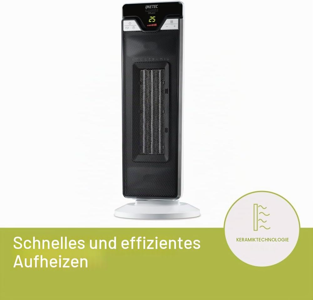 Imetec Eco Ceramic Diffusion, Elektroheizung, Heizlüfter, Schwingkörper, Keramiktechnologie, geringe