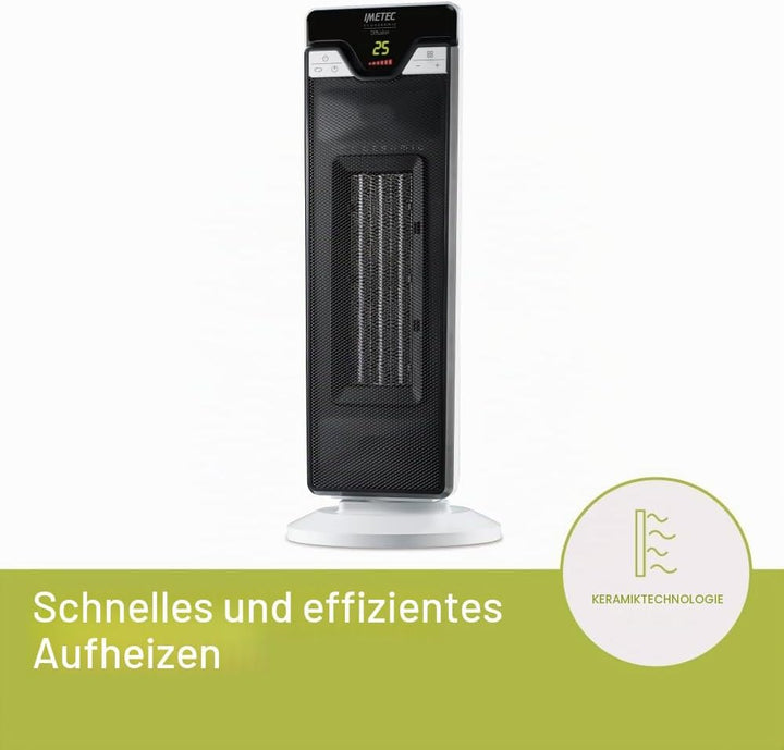 Imetec Eco Ceramic Diffusion, Elektroheizung, Heizlüfter, Schwingkörper, Keramiktechnologie, geringe