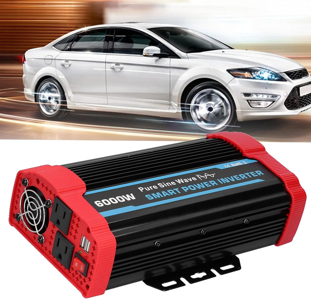 BHDK 6000 W Dauer-/12000 W Spitzenleistungs-Inverter, DC 12V zu 220V-240V AC-Wandler Eingebaute 4 Lü