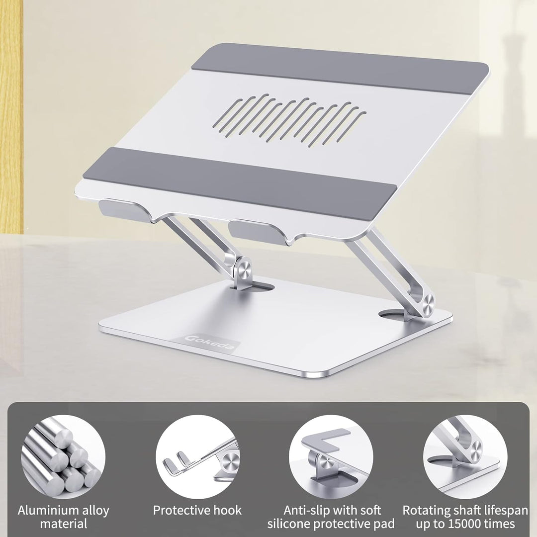Gokeda Laptop Ständer, ergonomischer Laptopständer aus Aluminiumlegierung für den Schreibtisch, Note