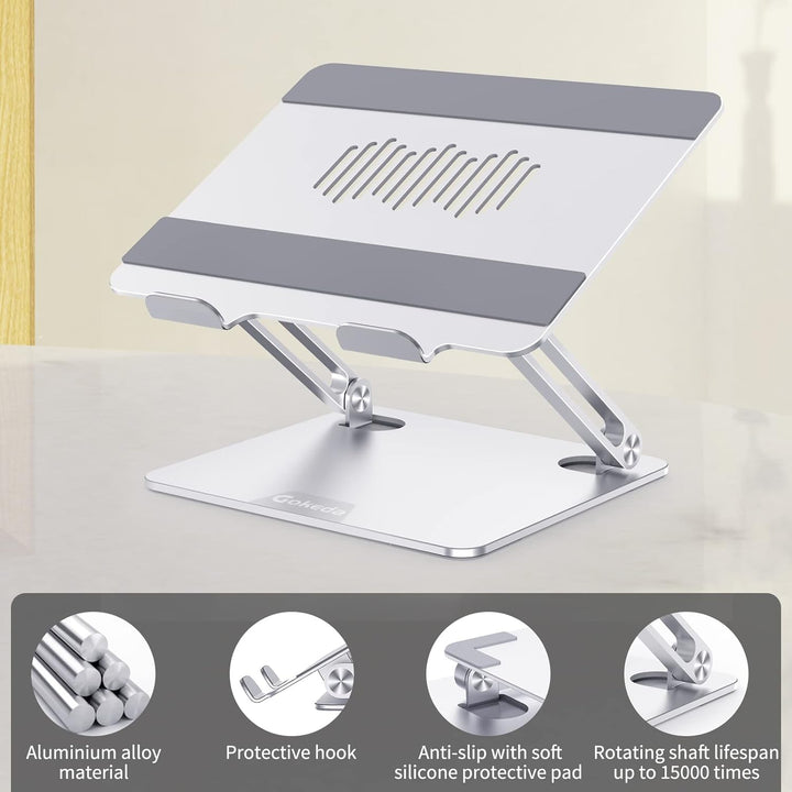 Gokeda Laptop Ständer, ergonomischer Laptopständer aus Aluminiumlegierung für den Schreibtisch, Note