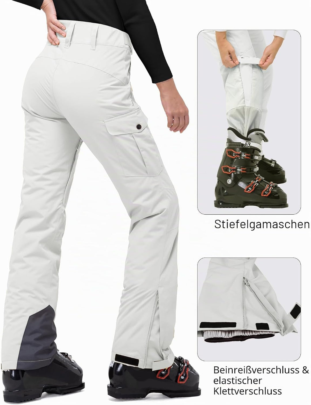 33,000ft Damen Skihose Outdoorhose Wasserdicht Winddichte Softshellhose Warme Gefütterte Thermohose