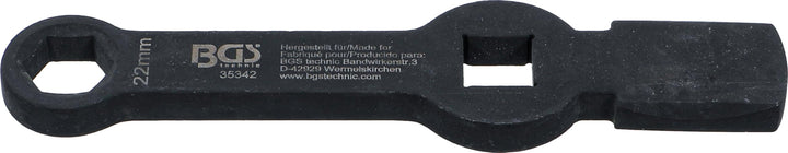 BGS 35342 | Schlag-Ringschlüssel | Sechskant | mit 2 Schlagflächen | SW 22 mm, 22 mm