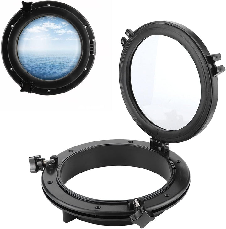 GAESHOW 26.5CM Marine Bullauge Runde schwarz Portlight Stalinit Fenster Universal für Boot Yacht Ers