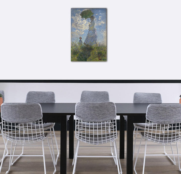 Printed Paintings Leinwand (60x80cm): Claude Monet - Frau mit Sonnenschirm - Madame Monet mit Ihr 60