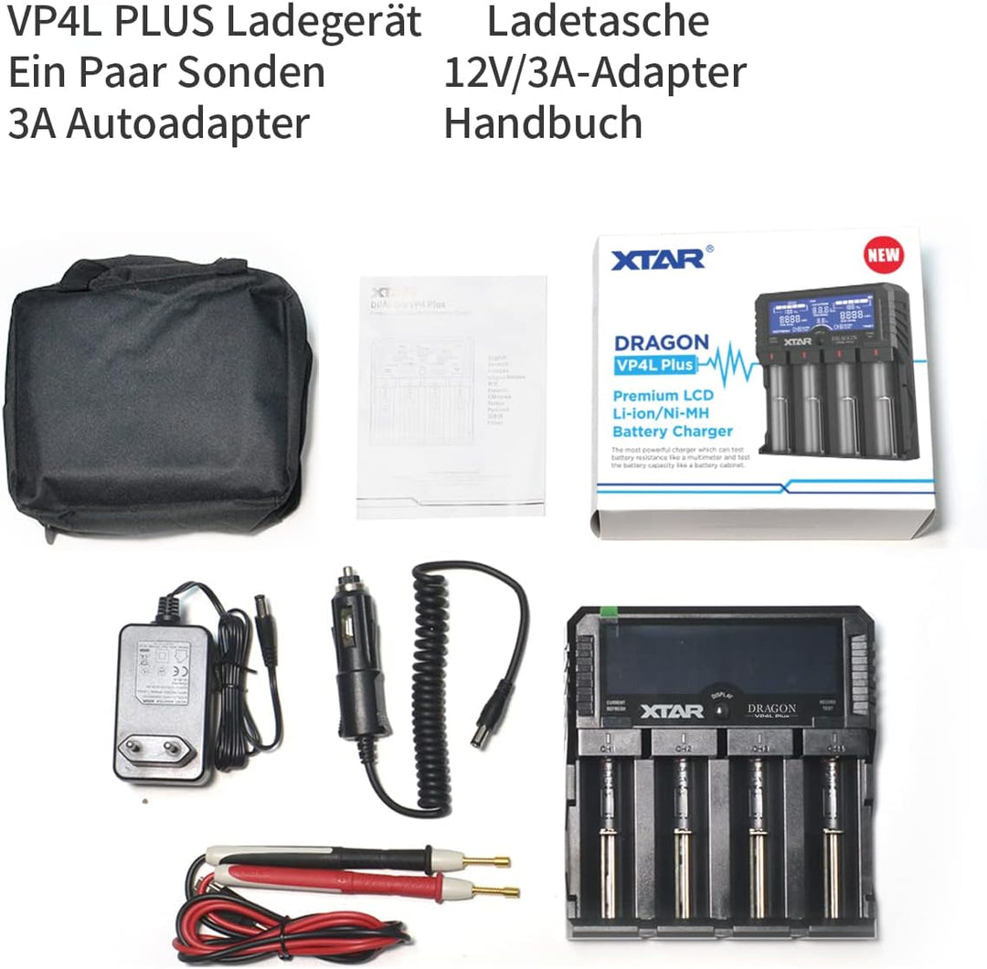XTAR Dragon VP4L Plus Professional 18650 Kapazität Tester Universal 18650 Ladegerät für wiederauflad