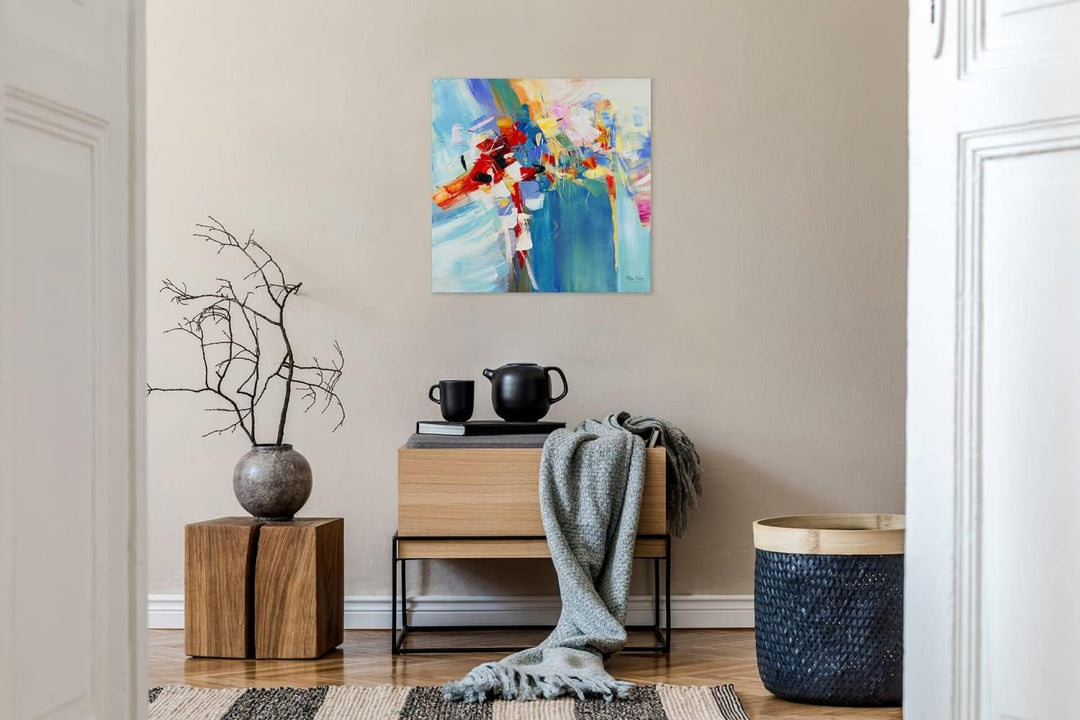 KunstLoft Leinwandbild | 100% HANDGEMALT | 80x80cm | Gemälde 'Somewhere in Wonderland' | Abstrakt |