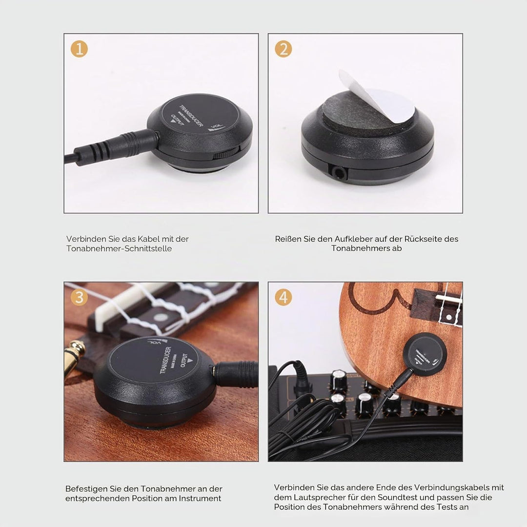 Mini-Piezo-Tonabnehmer, Mikrofon-Wandler-Tonabnehmer, Selbstklebender Piezo-Tonabnehmer für Akustikg