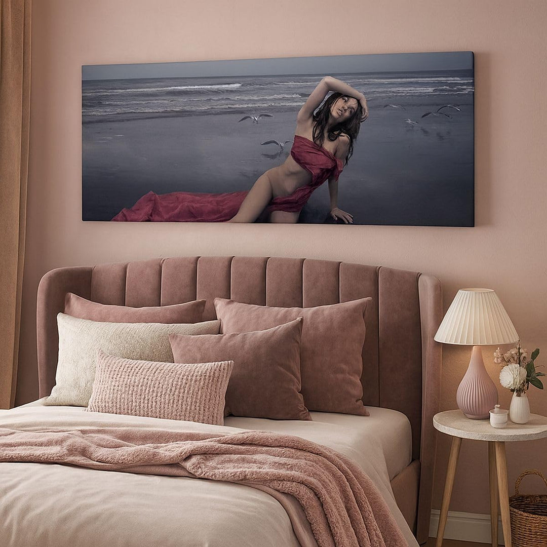 Wandbilder Dekoration Wohnzimmer Modell Möwe Vogel Natur Panorama Bilder auf Leinwand 120x50cm Leinw