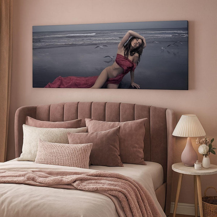 Panorama Bilder auf Leinwand Modell Möwe Vogel Natur Leinwandbild 90x30cm Wandbilder Dekoration Wohn
