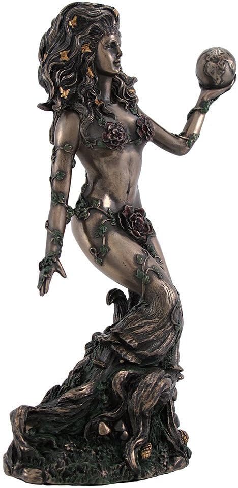 Bronzed Earth Mother Goddess Gaia Statue