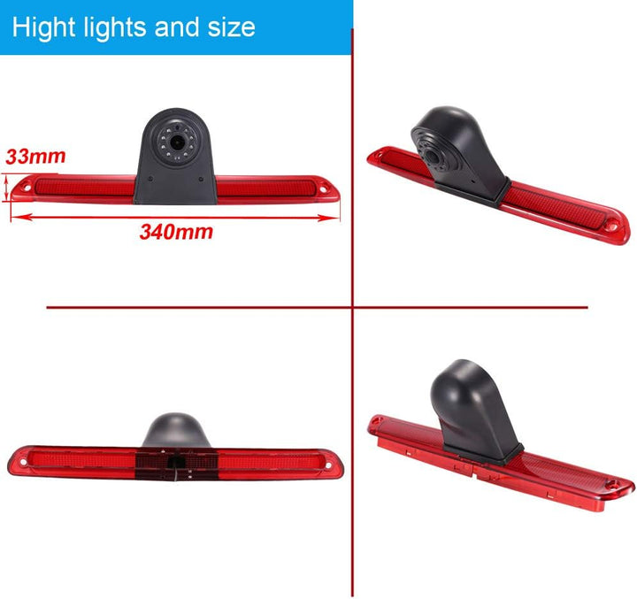 「18mm Linse Top Qualität Rückfahrkamera + 7 Zoll TFT LCD Bildschirm Auto Monitor」Bremsleuchte Auto D