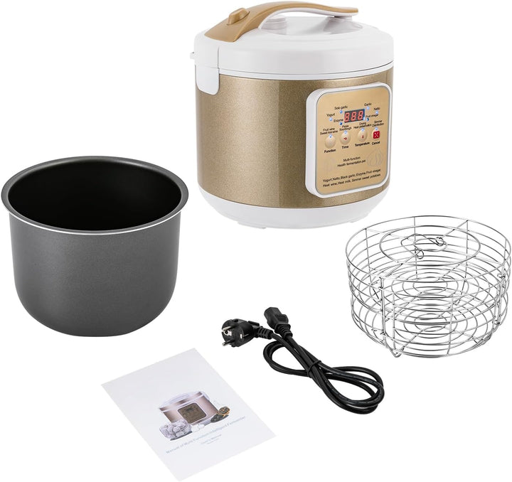 Joghurtbereiter | Schwarz Knoblauch Fermenter 6L | 90W | Joghurt &amp; Natto | Fermentierer Schwarz Knob