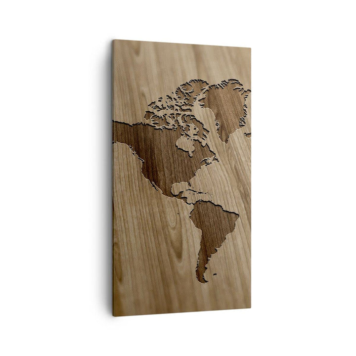 Bilder auf Leinwand Geographie Globus Karte Leinwandbild mit Rahmen 45x80cm Wandbilder Dekoration Wo
