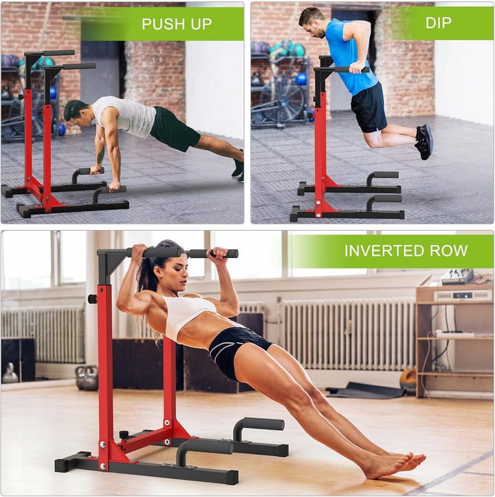 SELEWARE Solide Dip-Bar, verstellbare Dip-Station Home Gym Fitness Calisthenics Ausrüstung, multifun