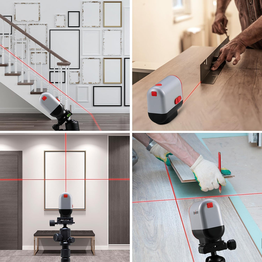 ENVENTOR Kreuzlinienlaser Roter, Selbstnivellierend Linienlaser 35M ± 0,3 mm/m, Dual-Lasermodul, IP5