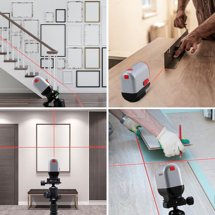 ENVENTOR Kreuzlinienlaser Roter, Selbstnivellierend Linienlaser 35M ± 0,3 mm/m, Dual-Lasermodul, IP5