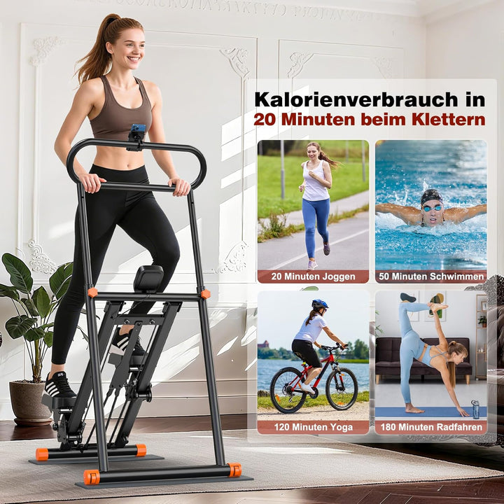 Stair Stepper für Zuhause Treppentrainer für Heimfitnessstudio, klappbarer Vertikalkletterer mit ver