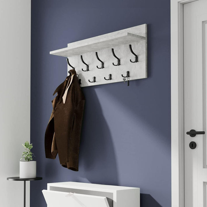 AKKE 40x90 | VERTI Garderobenpaneel Wandgarderobe Garderobe Wandpaneel Kleiderstange CHROM | BETON 9