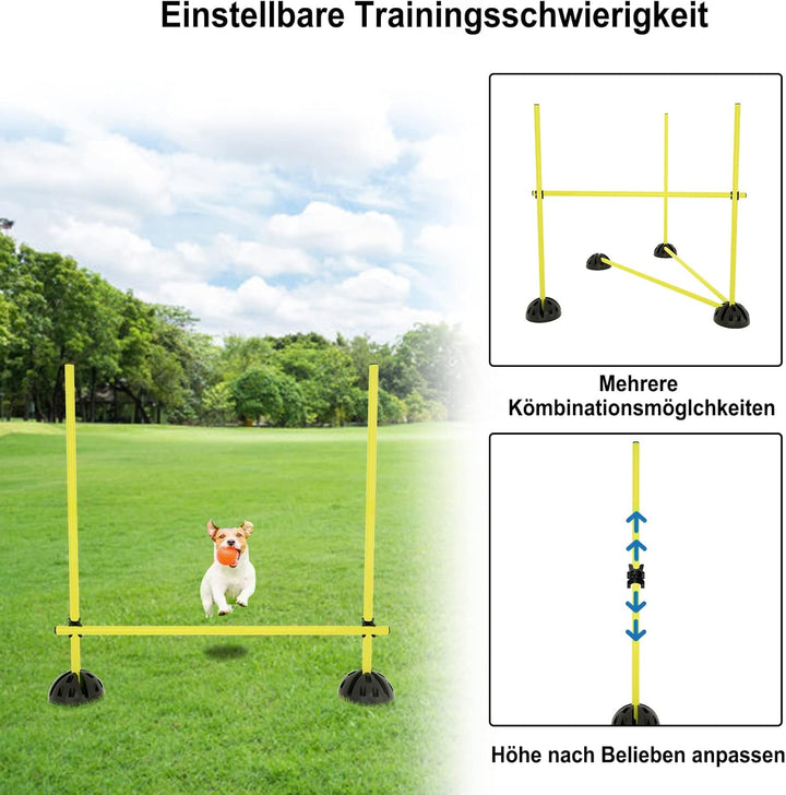 UISEBRT Sprungstangen-Set Agility Grid Set Trainingsstangen Agility Hürden Set Multifunktionales Hür