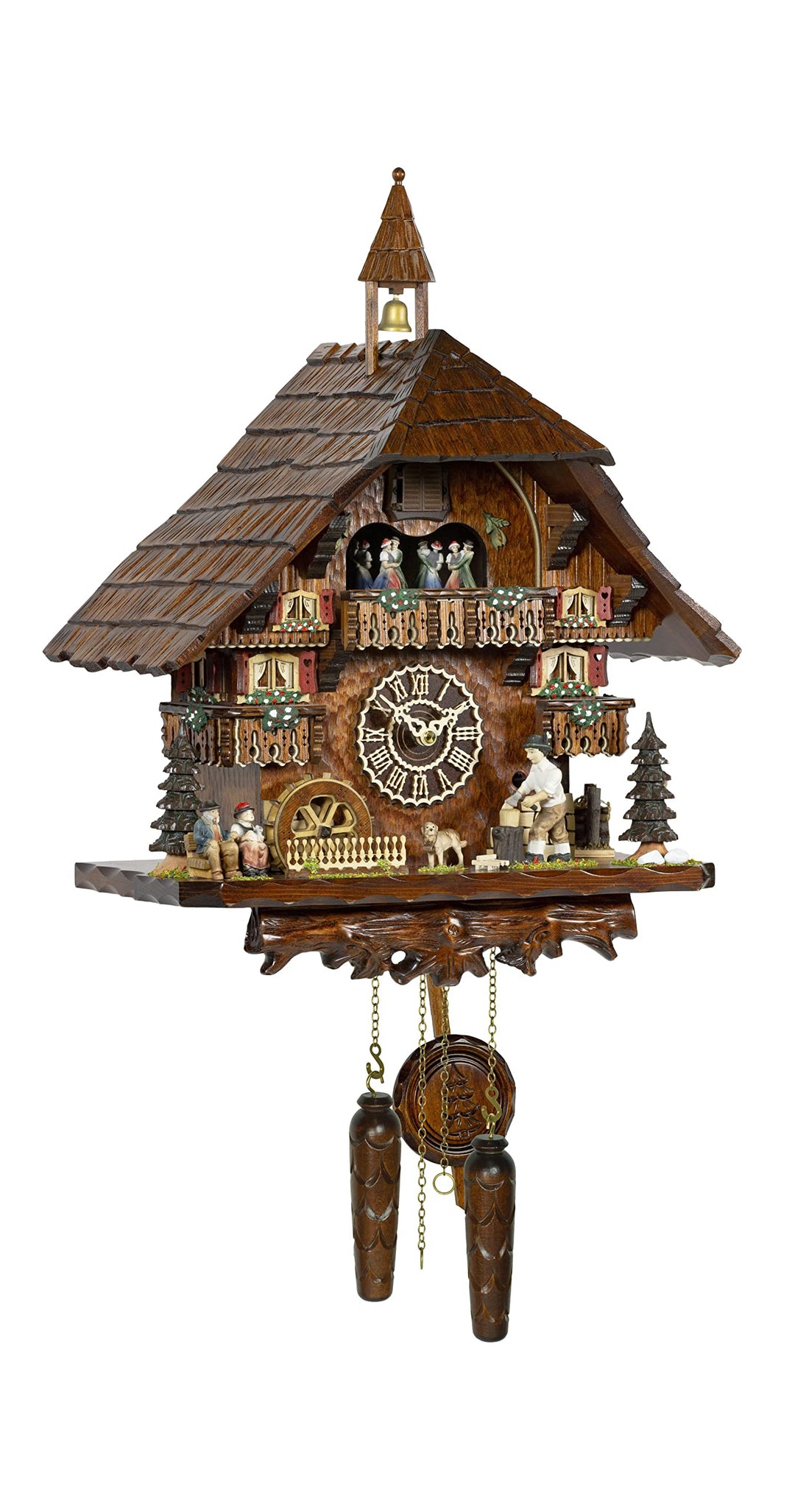 Quarz Kuckucksuhr mit Musik, drehende Tänzer TU 4260 QMT HZZG