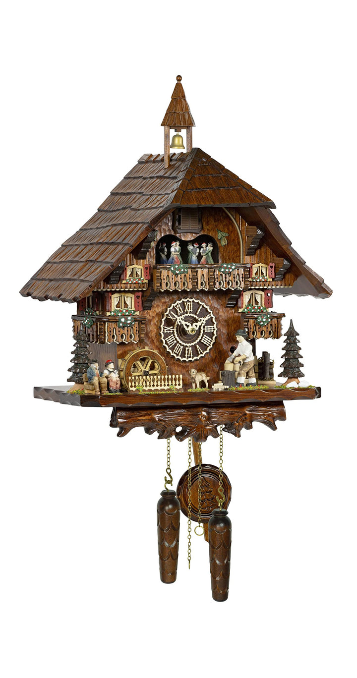 Quarz Kuckucksuhr mit Musik, drehende Tänzer TU 4260 QMT HZZG