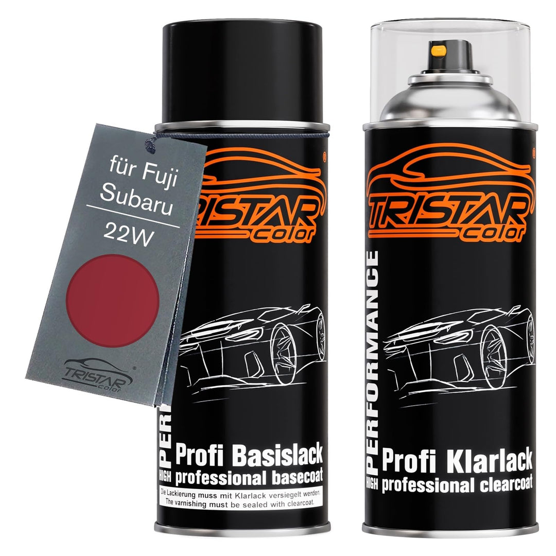 TRISTARcolor Autolack Spraydosen Set für Fuji/Subaru 22W Cayenne Red Perl Metallic Basislack Klarlac