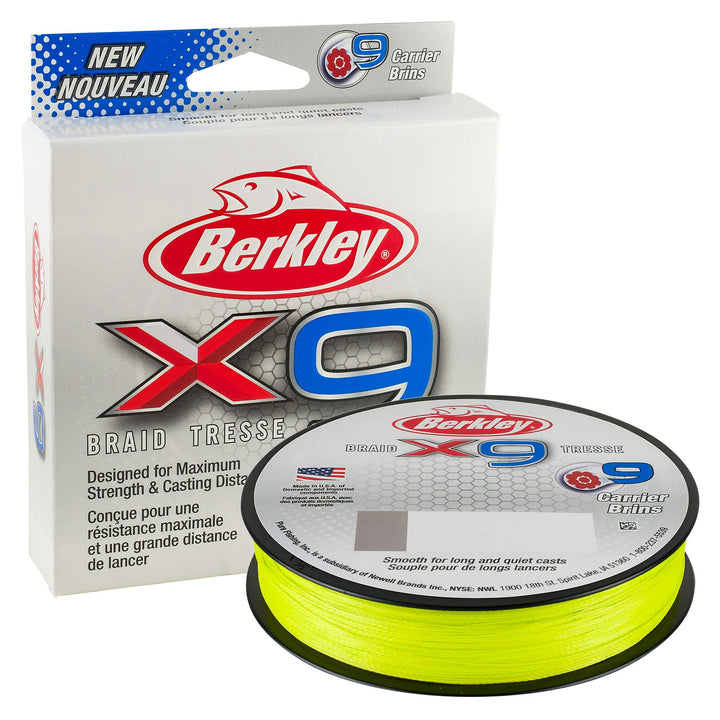 Berkley X9 geflochtene Angelschnur – 9-fache geflochtene Schnur zum Salzwasser- und Süsswasserangeln