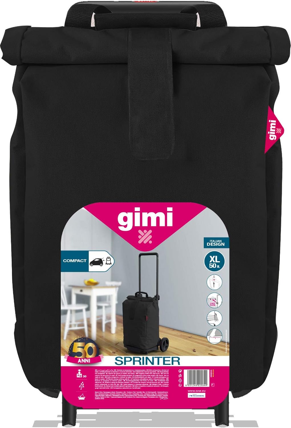 Gimi Sprinter Schwarz, Stahl und Polyester,