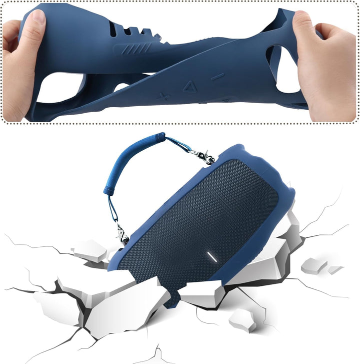 co2CREA Tragetasche Case Silikonhülle kompatibel mit JBL Xtreme 4 Tragbarer Bluetooth Lautsprecher,T
