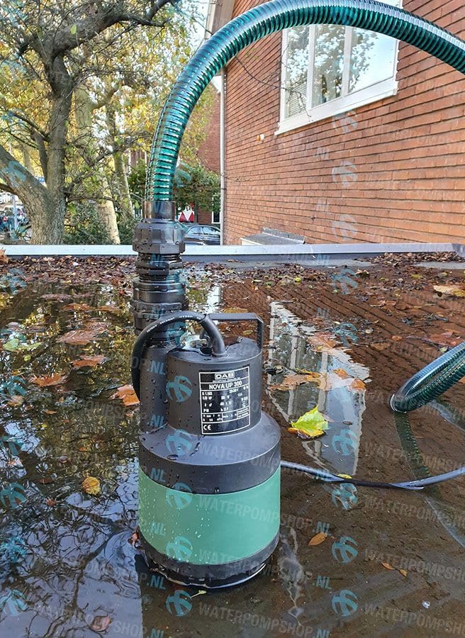 DAB Nova Up 180 M-NA mit Ablaufschlauch 7 Meter - Flachsauger-Tauchpumpe - 7.500 L/Std. - 280W - För