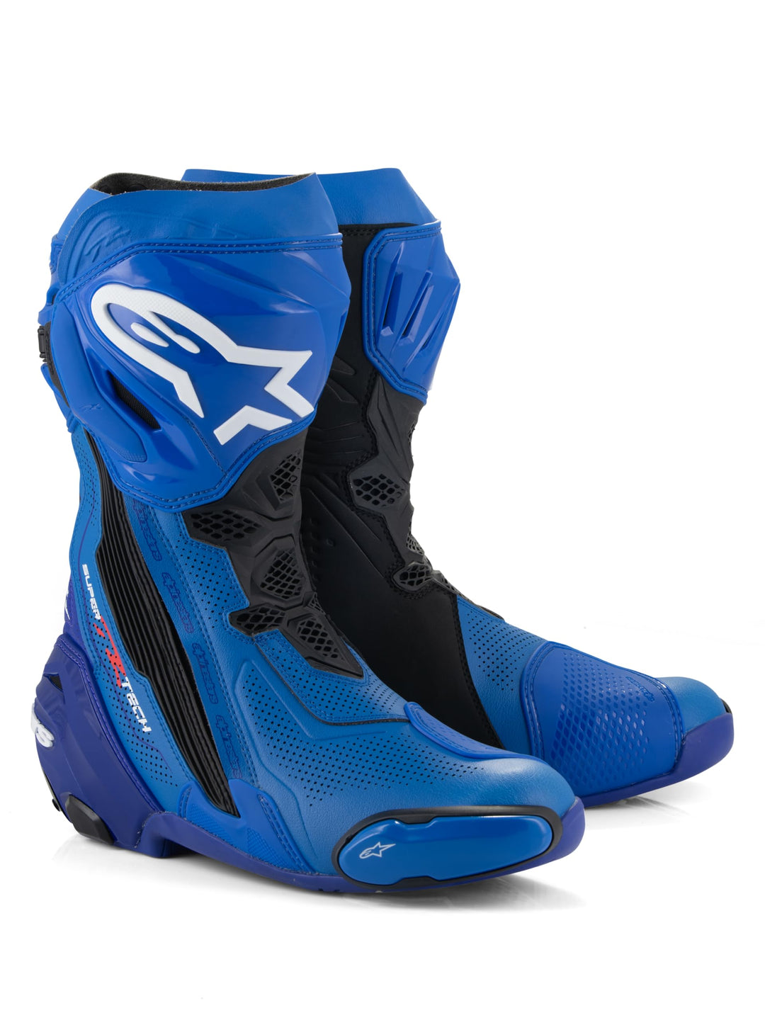 Alpinestars Supertech R Vented Motorradstiefel, blau/schwarz, 47 Blau Schwarz 47 EU, Blau Schwarz 47