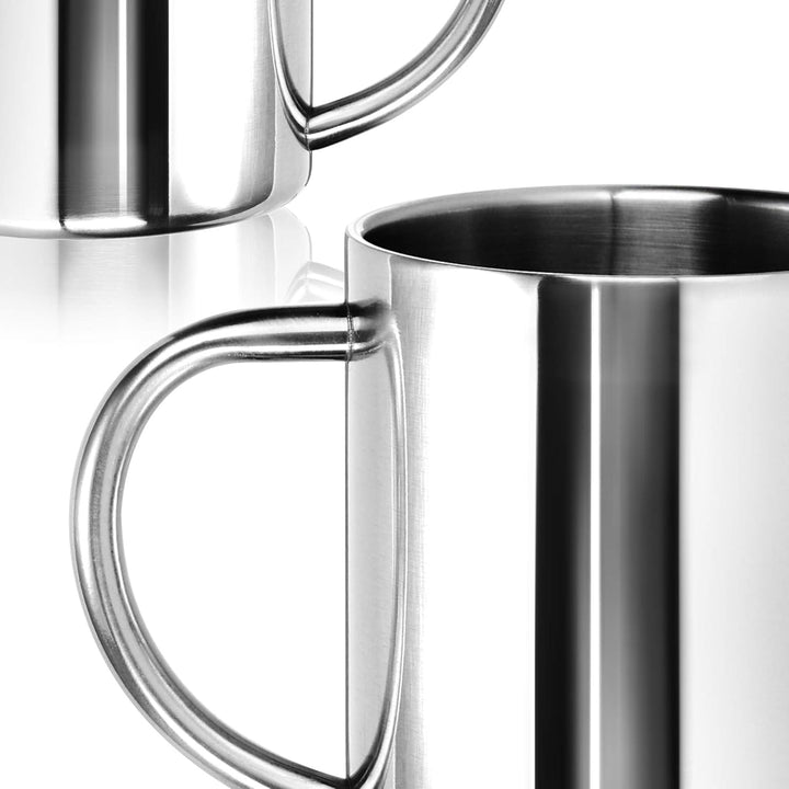 com-four® 2x Edelstahl Thermobecher - 300 ml je Becher - Isolierbecher doppelwandig - Kaffeetasse br