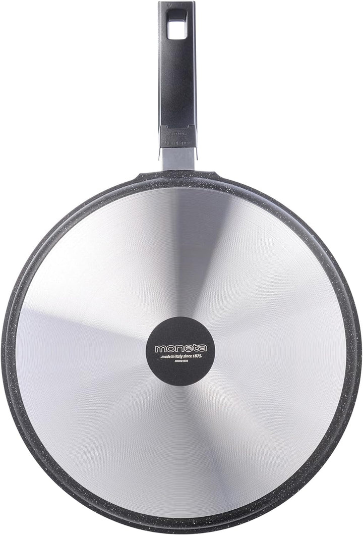 Moneta Etnea - Grillpfanne aus Aluminium mit Stein-Effekt, Schwarz, 24 cm, 24 cm