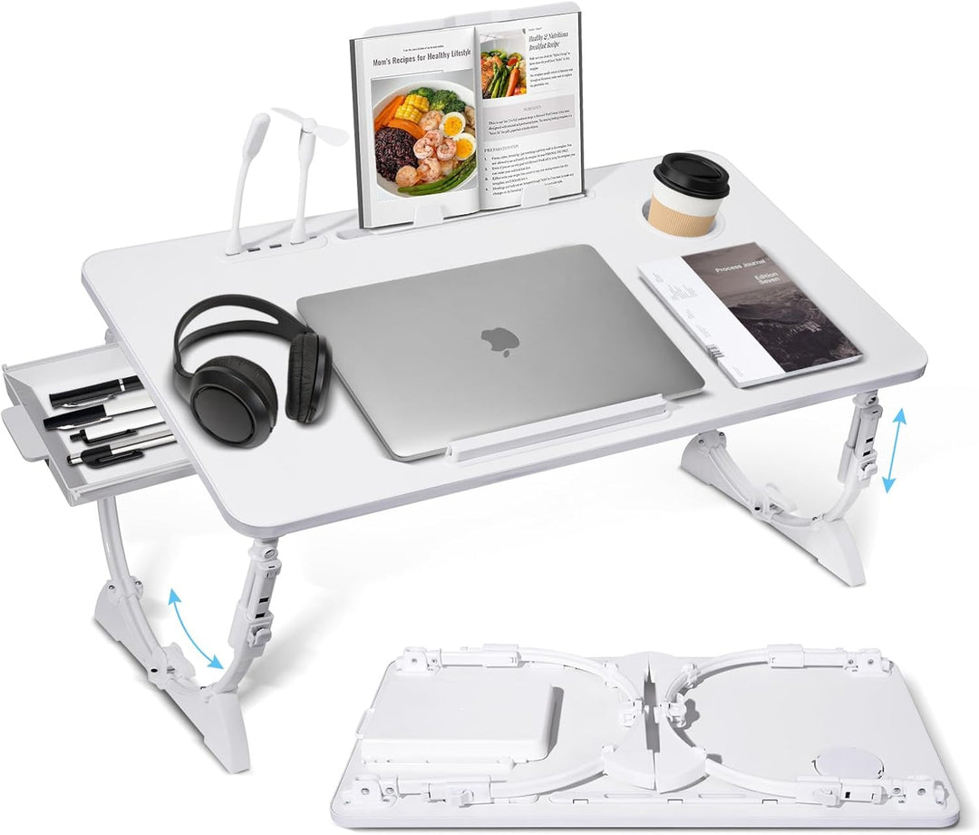 Sinbide Laptop Tisch, Klappbarer Laptoptisch, 72 * 40cm gross Desktop, Höhen Winkel verstellbar, Not