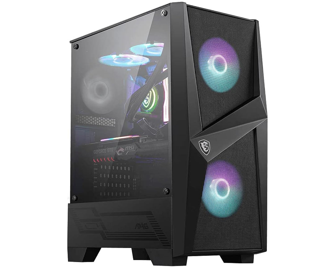 MSI MAG FORGE 100R Mid-Tower ATX Gehäuse (2x USB 3.1 Anschluss, 2x 120mm A-RGB Fan und 1x 120mm Fan
